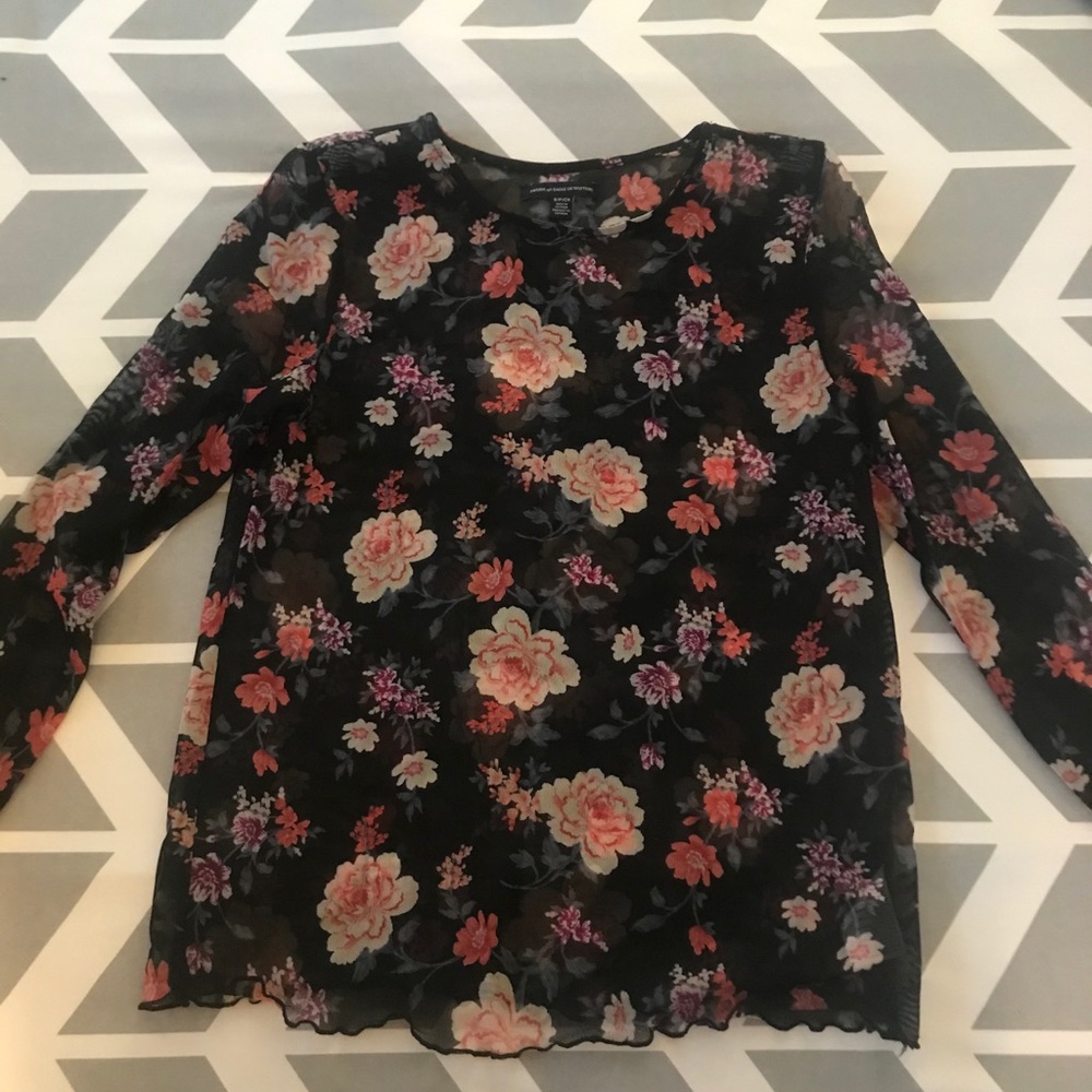 Mesh floral top